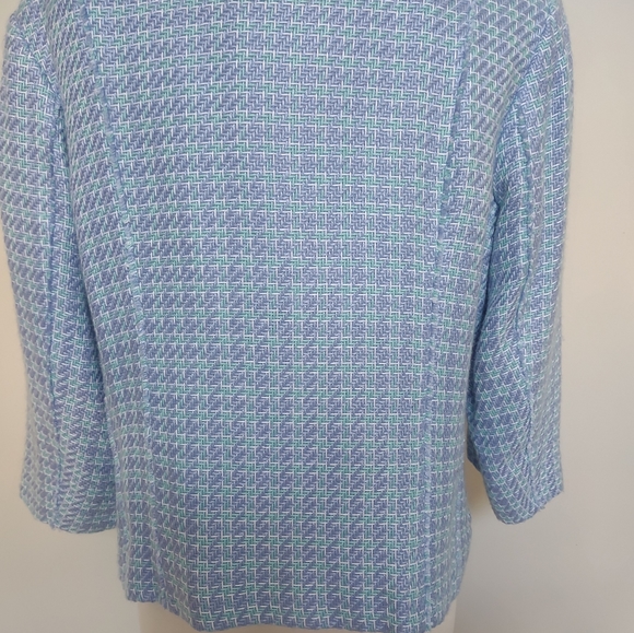 Blazer Size 18 SAG HARBOR Turn Lock Closure  Quarter Sleeve Pastels Plus Size - Picture 13 of 15